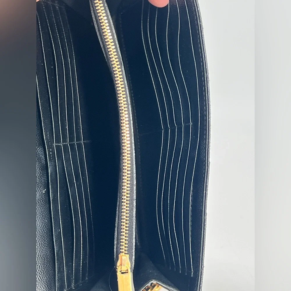 Saint Laurent Cassandre Matelasse Black Leather Wallet On Chain - Picture 9 of 12